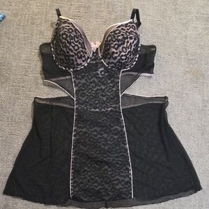 Leopard Print Black Chemise